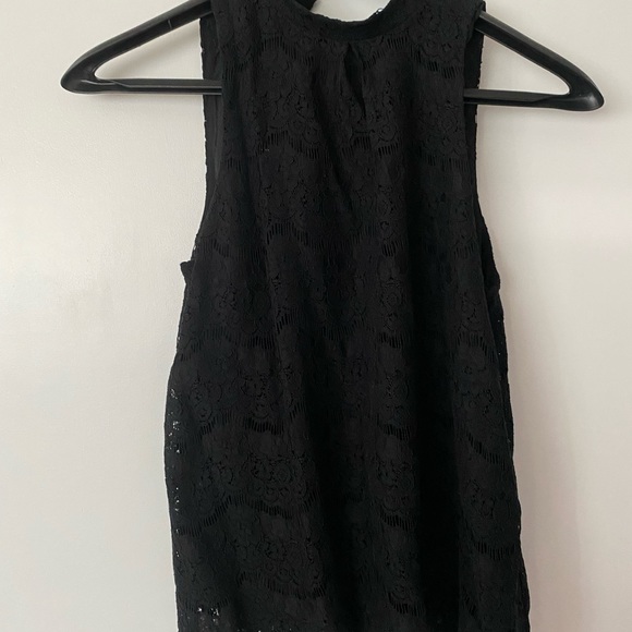 Flare lace top - black silky under layer - Picture 1 of 3